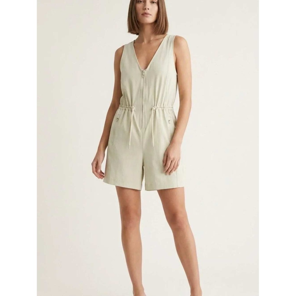 CALIA hike romper women M Sage Dune sleeveless zip front utility gorpcore